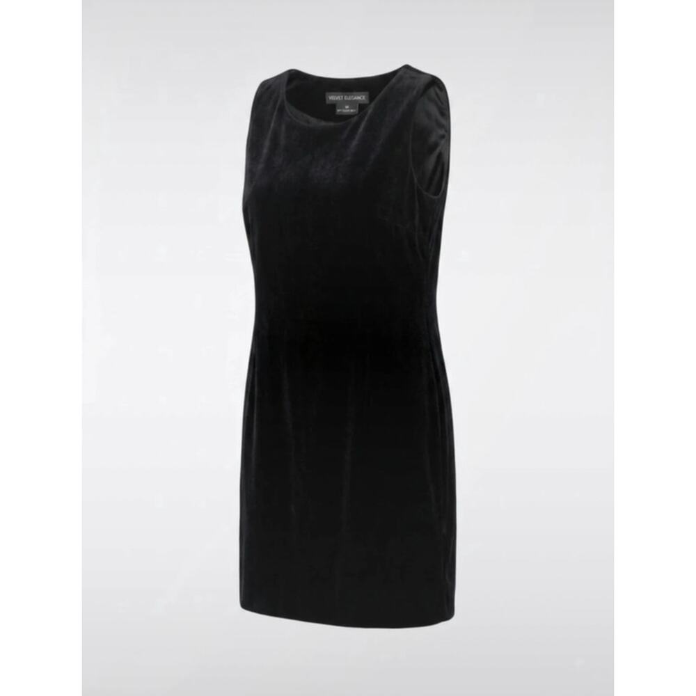 VTG Theomiles black velvet silk blend sleeveless cocktail dress size 6 - Picture 2 of 9